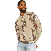 Brown Baseball Jacket in Marines Military Camo Print Camo Colors