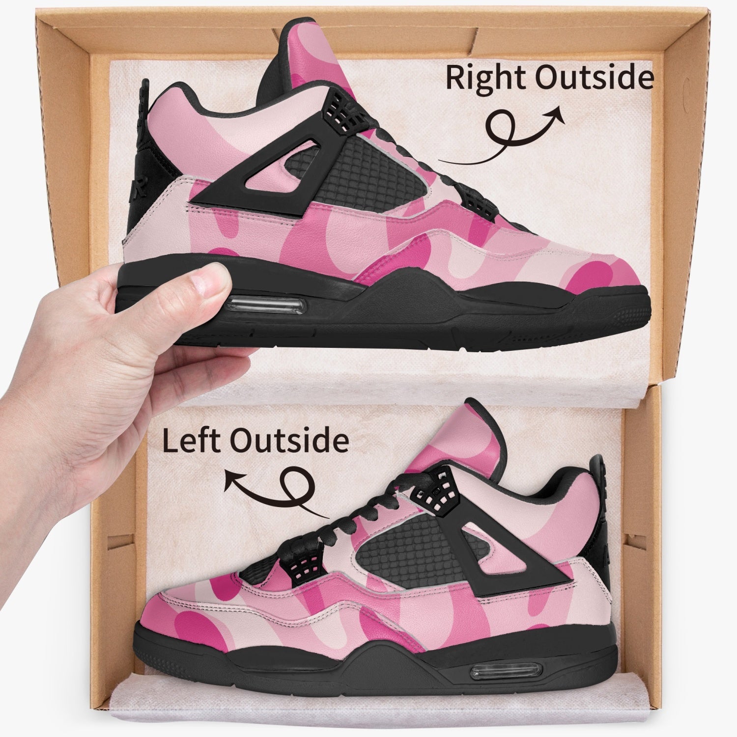 Camo Jordans AJ4 | Lavender Pink Camo Colors