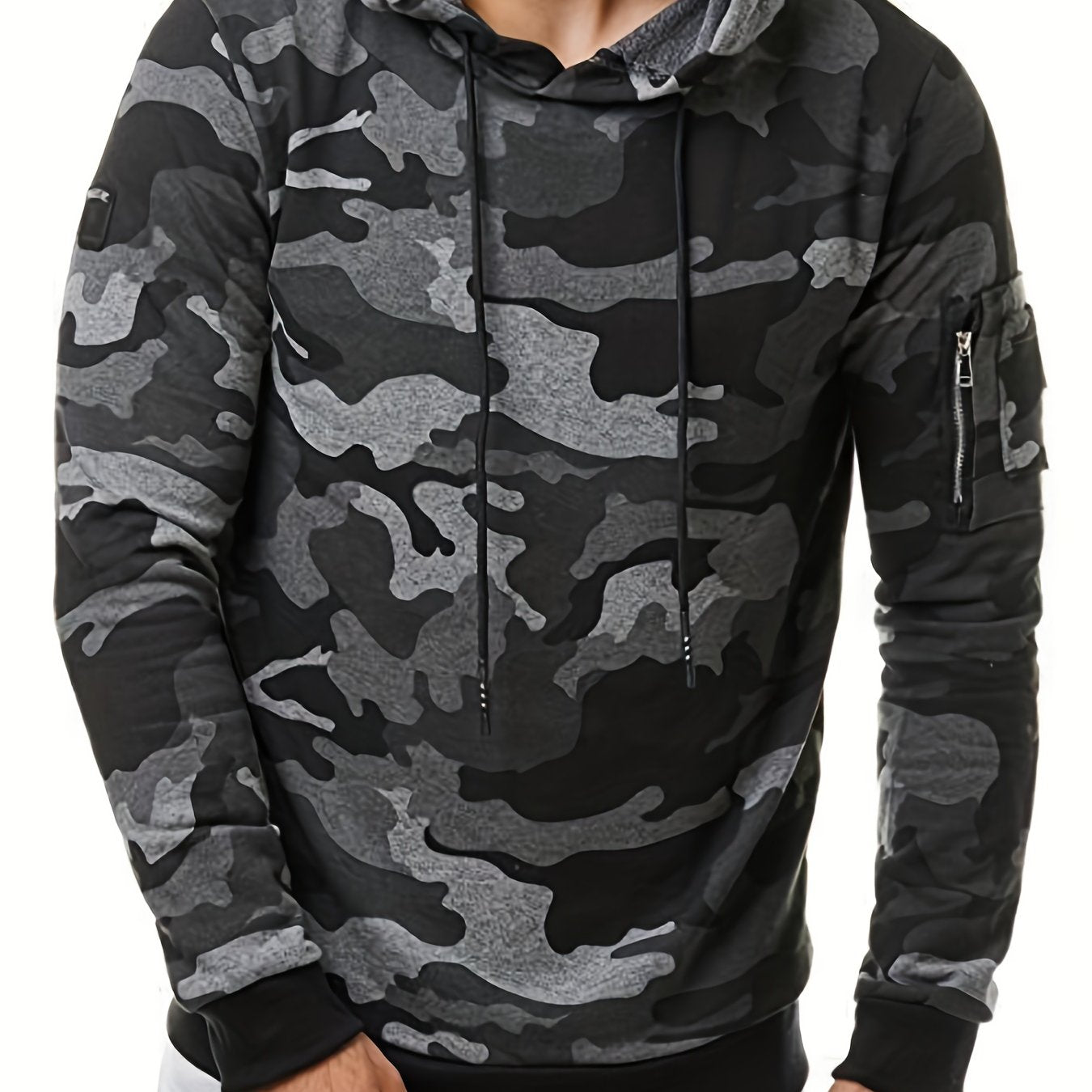 Men's Camouflage Hooded Sweater | Green or Grey | Camo Colors