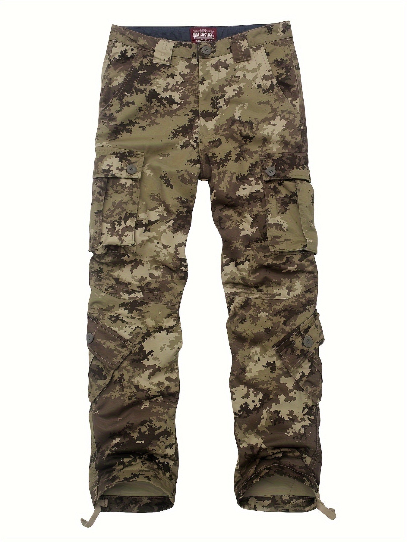 Camo Cargo Pants for Men: Cotton, Casual Fit, Zip & Drawstring Closure Camo Colors