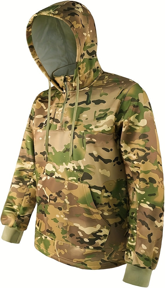 Men's Camo Hoodie - Wool-Lined, Thermal Pullover for Hunting & Fishing Camo Colors