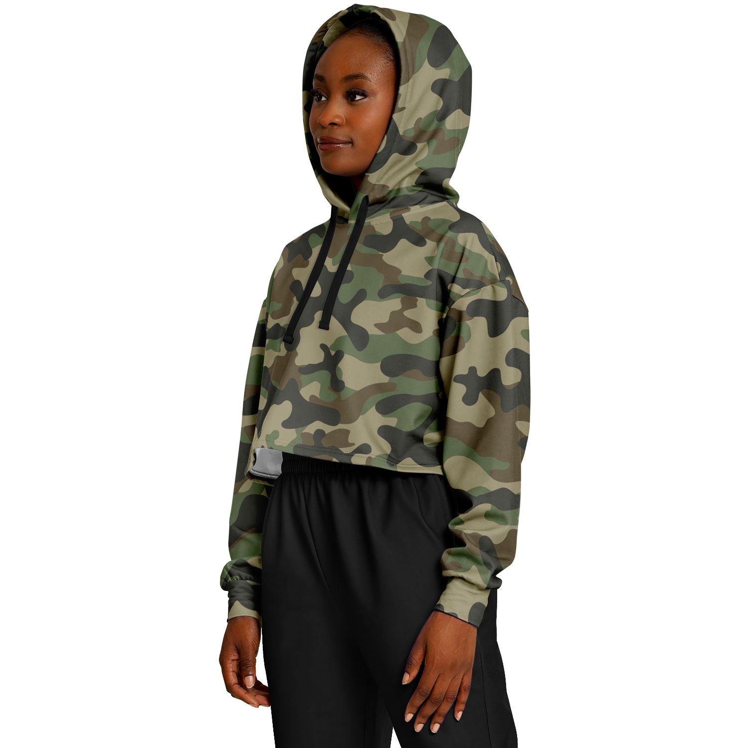 Cropped Hoodie For Women | Military Brown Camouflage Camo Colors