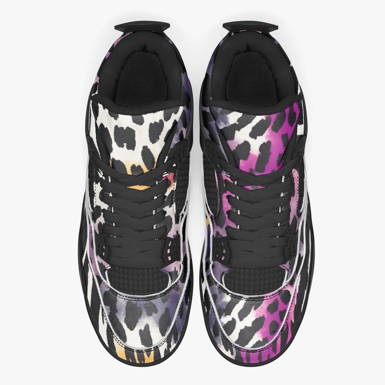 Leopard Jordans AJ4 | Bauhaus Magenta and White Camo Colors