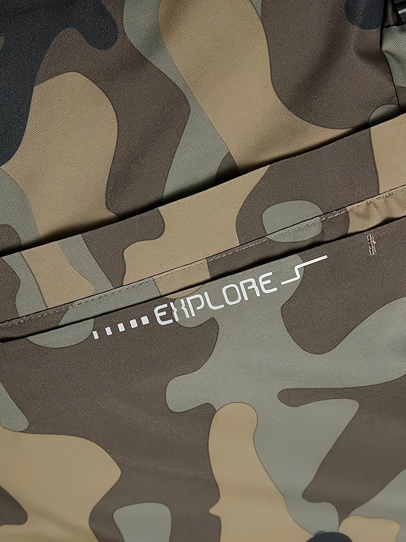 Men's Camo Hooded Jacket in Khaki / Ivory White Camo Colors