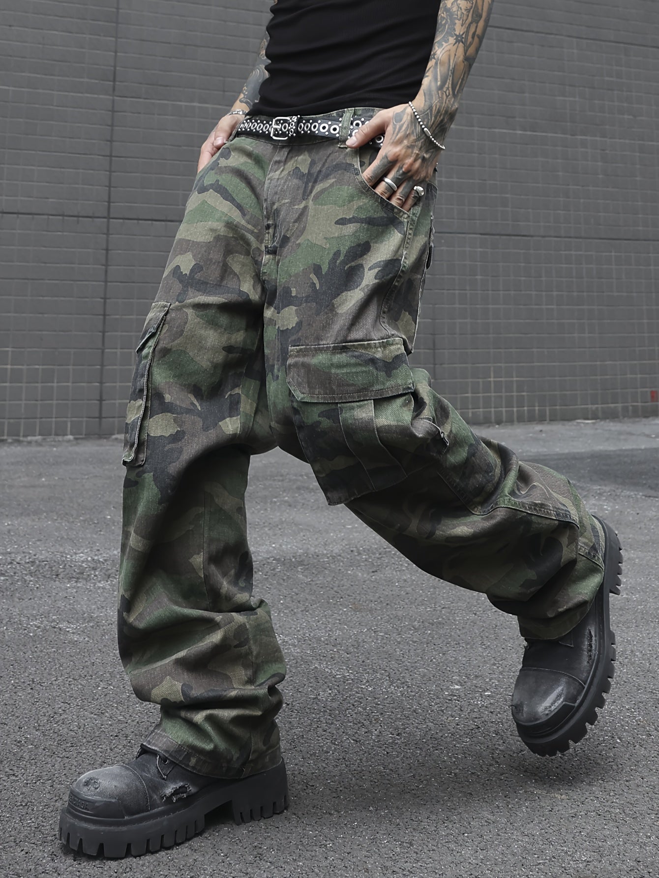 Men's Camo Denim Wide-Leg Jeans | PLUS SIZE Camo Colors