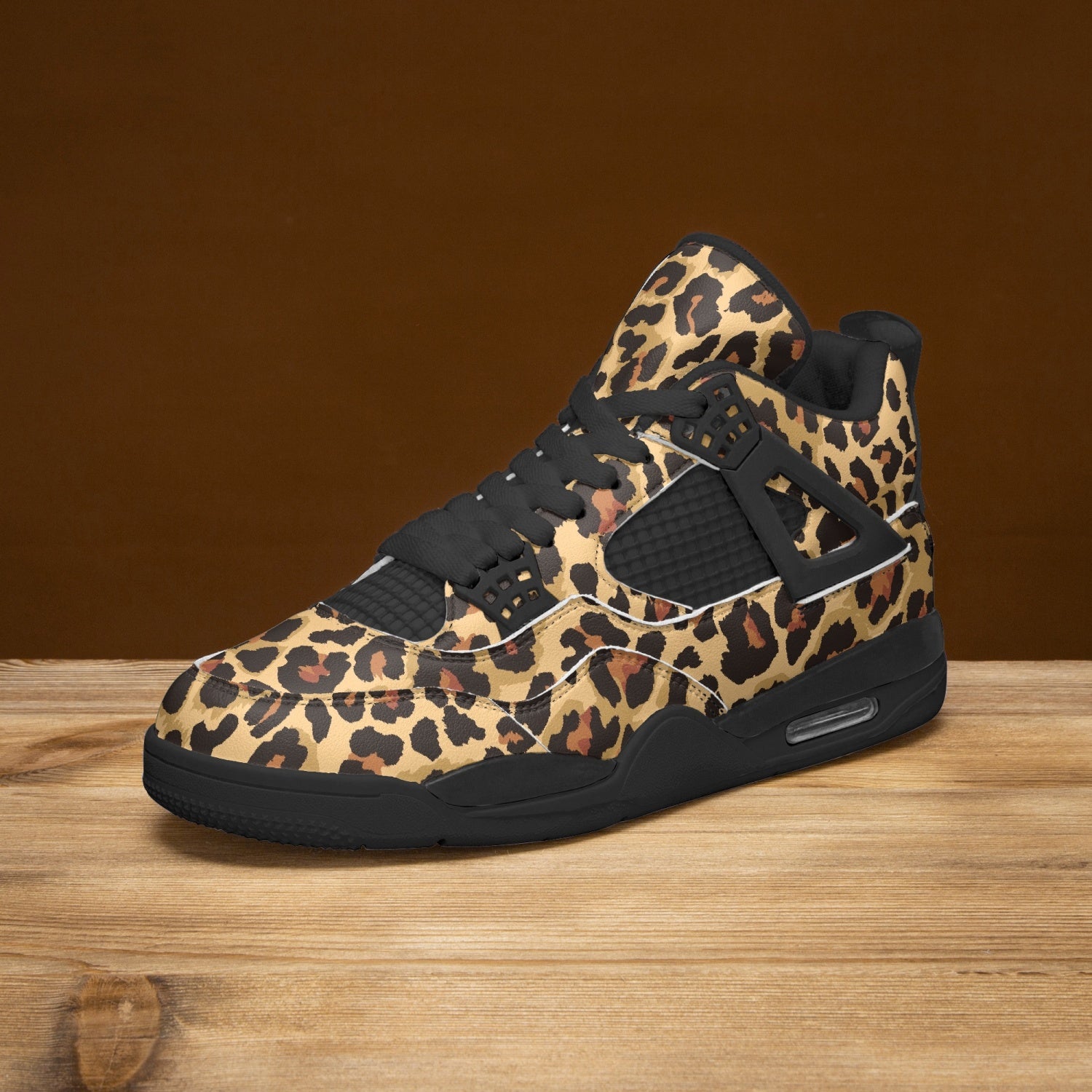 Leopard Jordans AJ4 | Classic Brown and Black Pattern Camo Colors