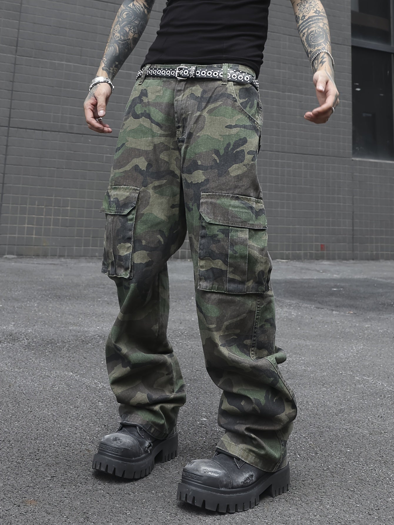 Men's Loose Fit Camouflage Print Jeans | Denim Camo Pants Camo Colors