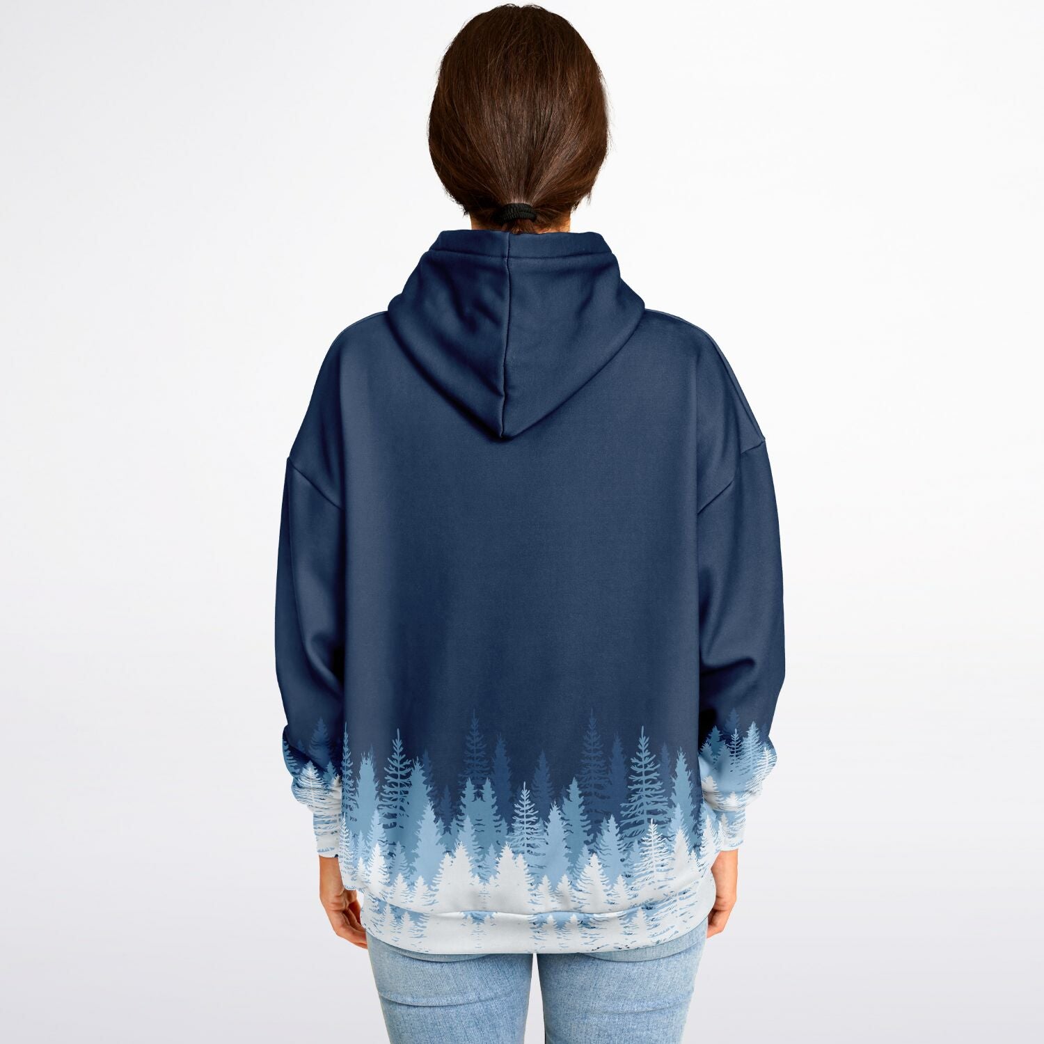 Heavyweight Oversized Hoodie | Blue & White Winter Forest | Camo Colors