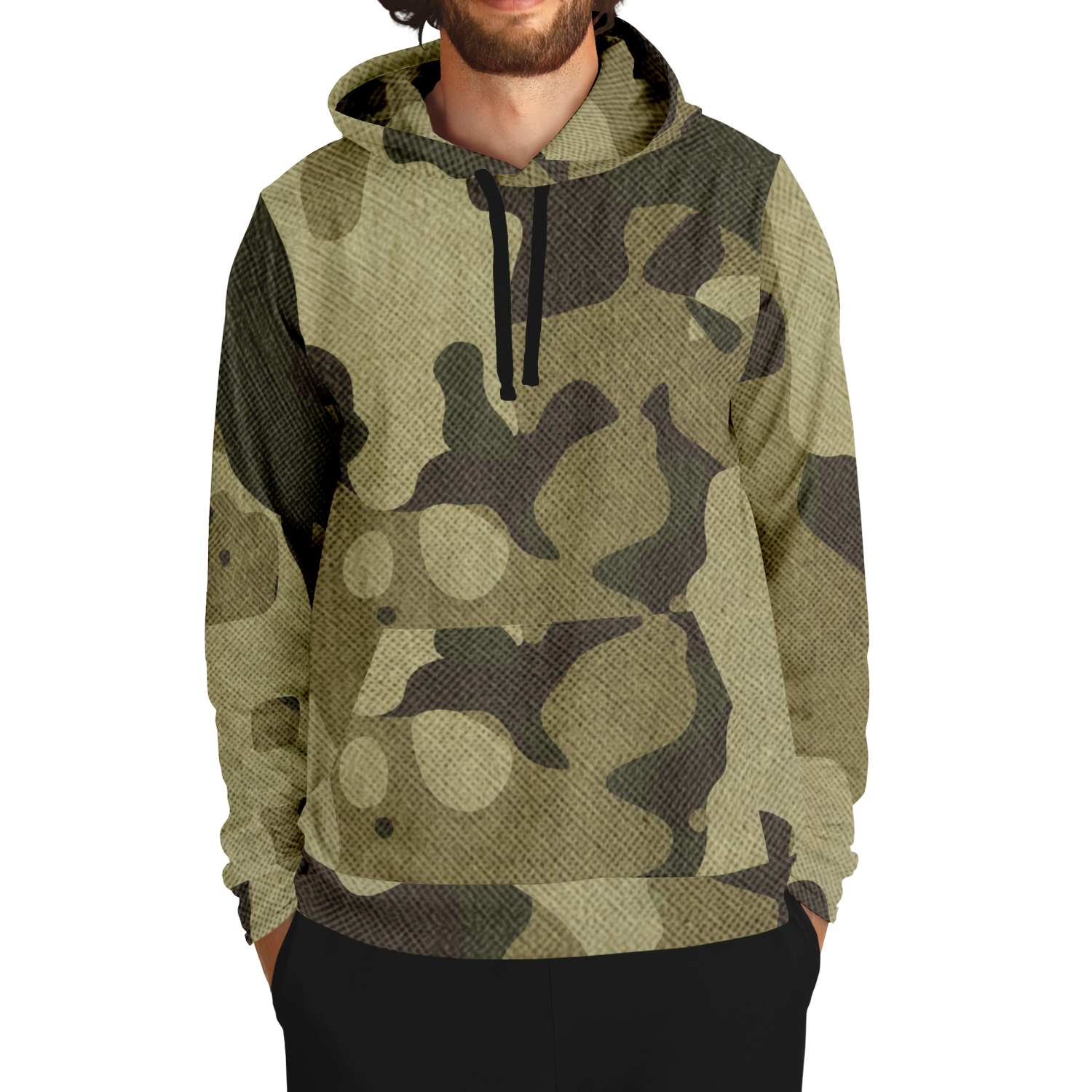 Camo Hoodie | Green Fabric Camo Colors