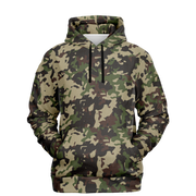 Military Brown Hoodie | Khaki, Gray and Lava Mixed Camo Camo Colors