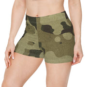 Women's Camo Shorts | Tight Fit | Green Fabric Camouflage style Camo Colors