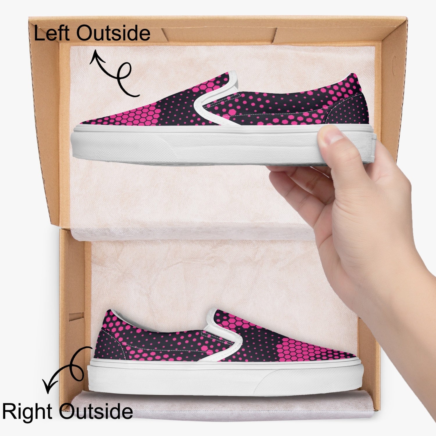 Camo Slip-On Shoes | Digital Pink Camouflage Camo Colors