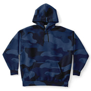 Plus-size Camo Hoodie in Deep Blue Camouflage Print | Camo Colors