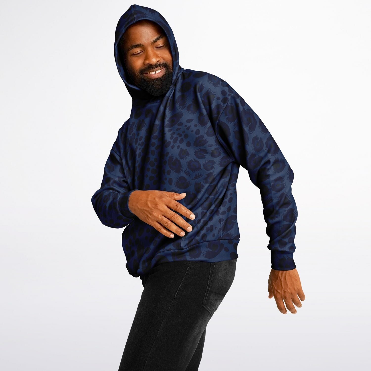 Oversized Leopard Hoodie | Deep Blue | Camo Colors