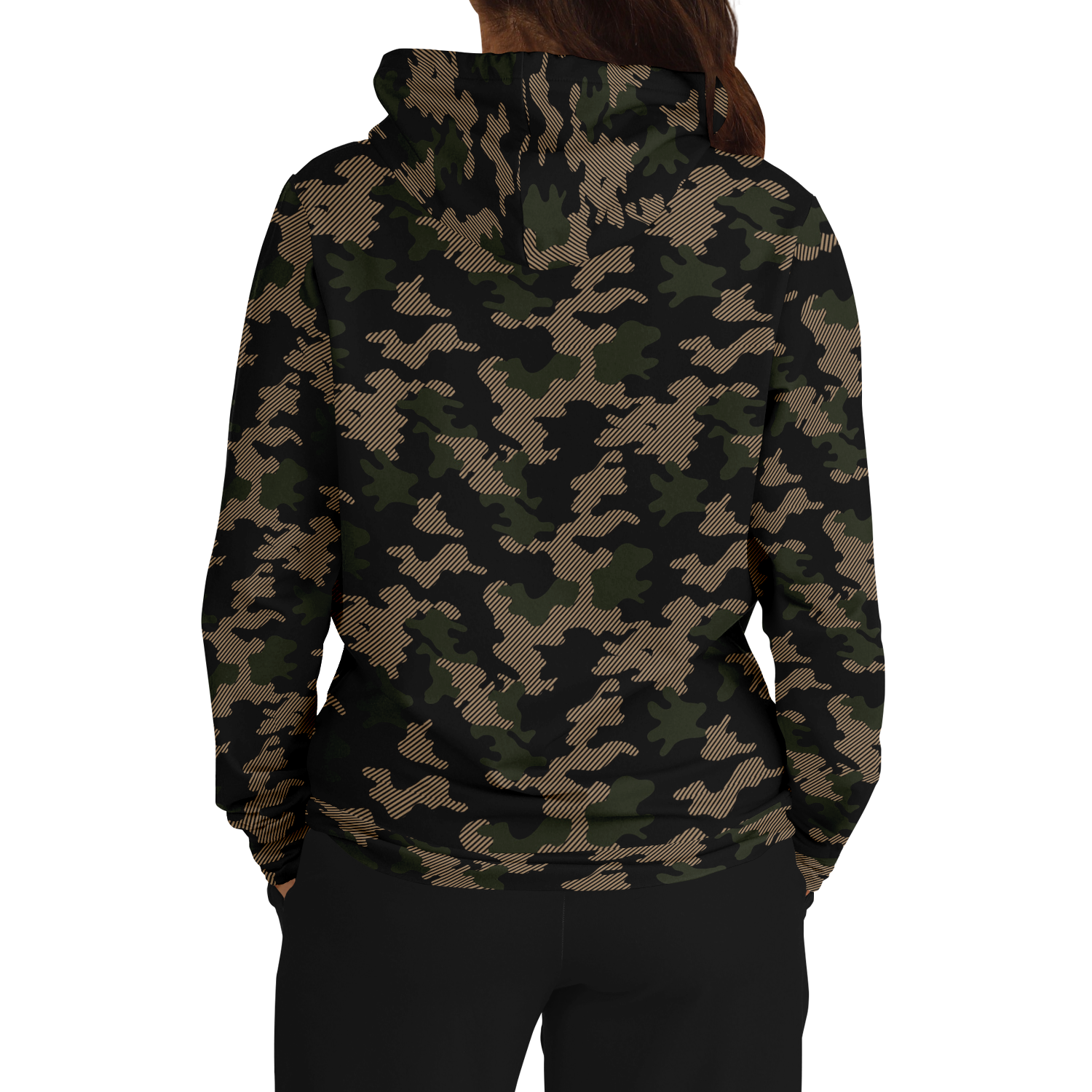 Military Green Camouflage Hoodie | Dark Jungle & Black Camo Colors
