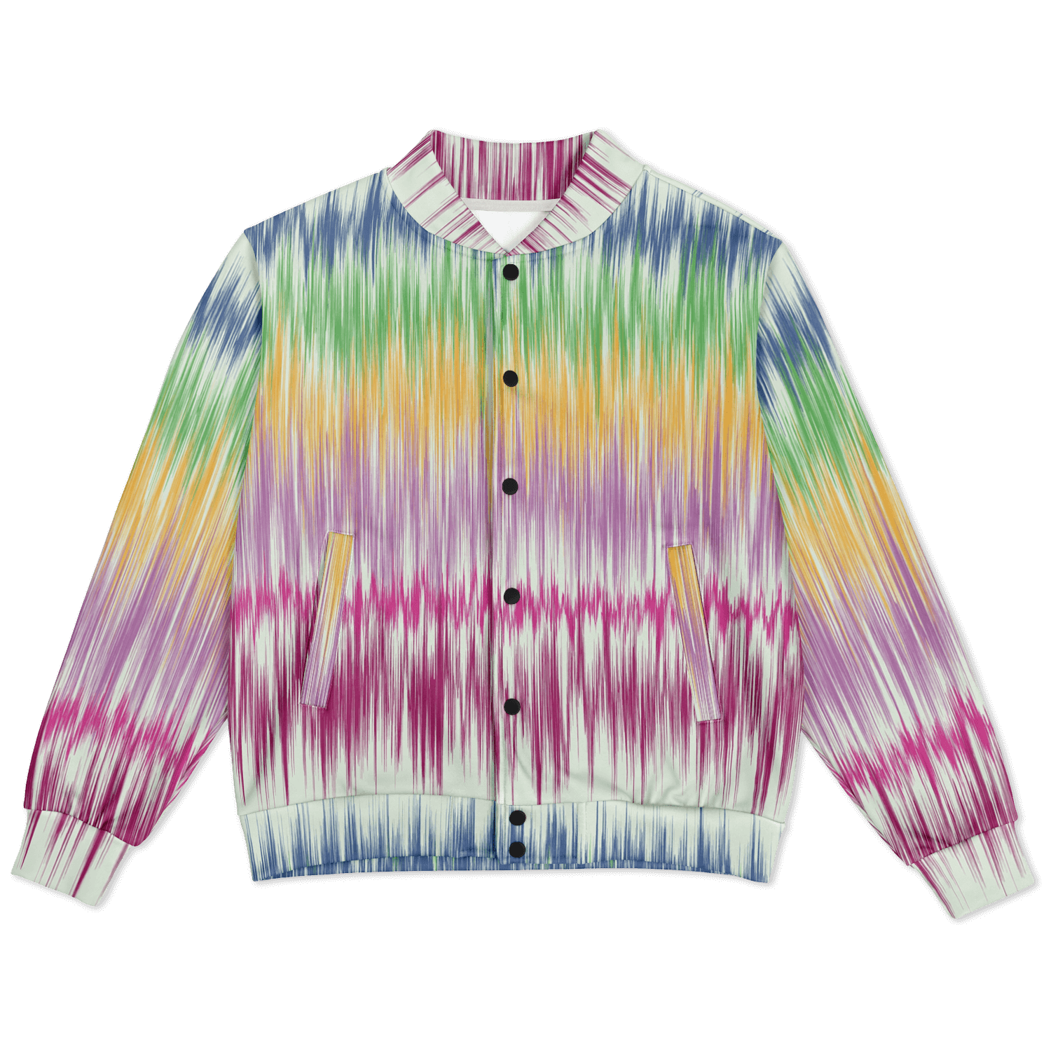 Baseball Jacket in Washed Digital Watercolor | Boho Camouflage Camo Colors