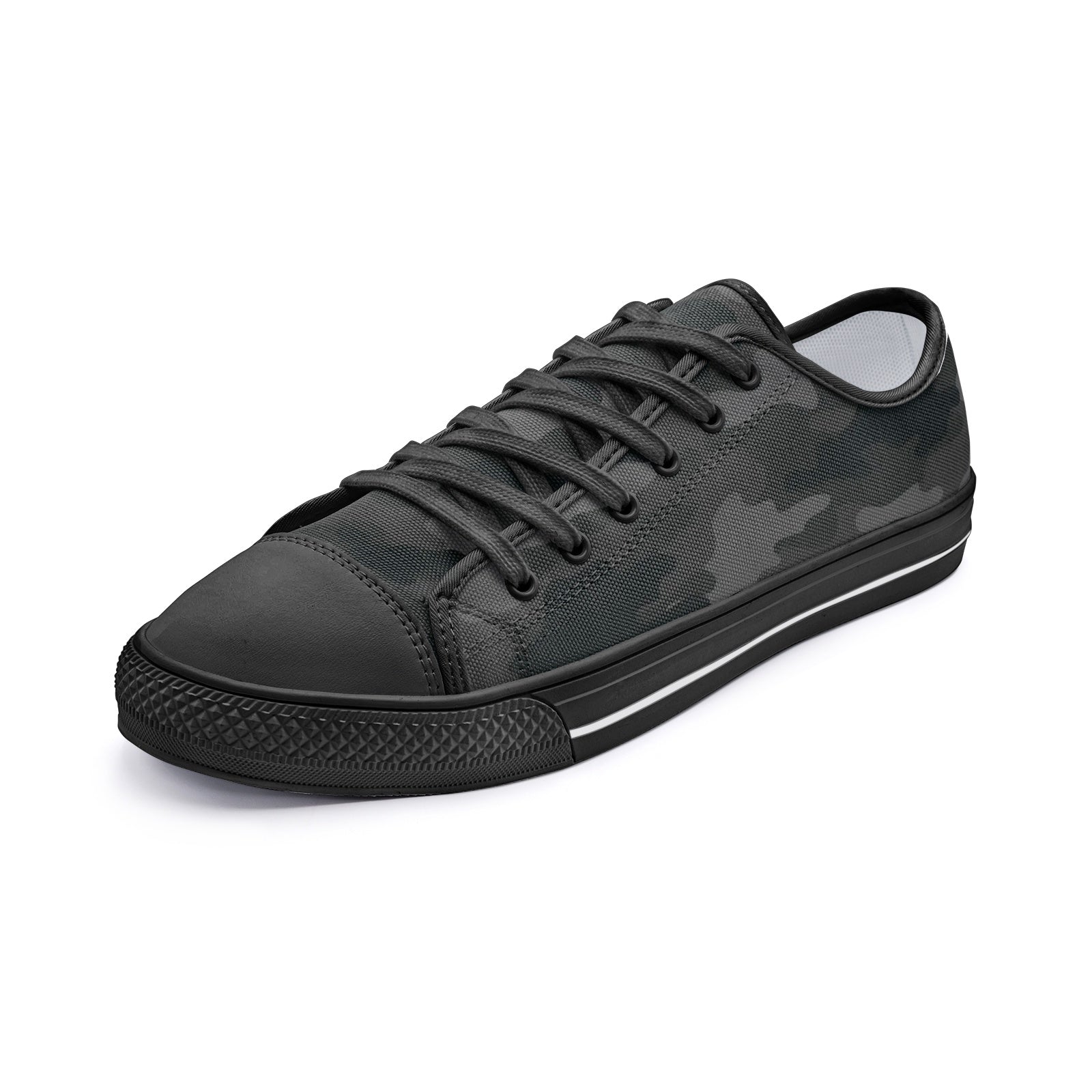 Camo Shoes | Low Top Canvas | Black Camouflage Camo Colors