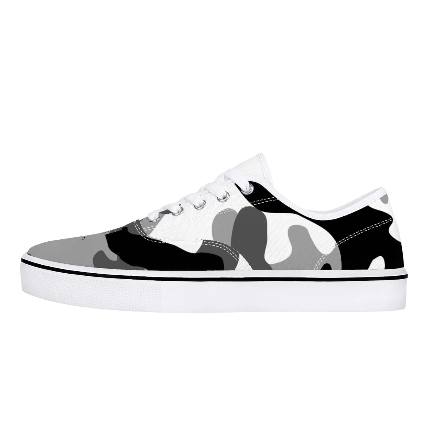 Camo Skate Shoes | Gray, Black, and White Camouflage Camo Colors