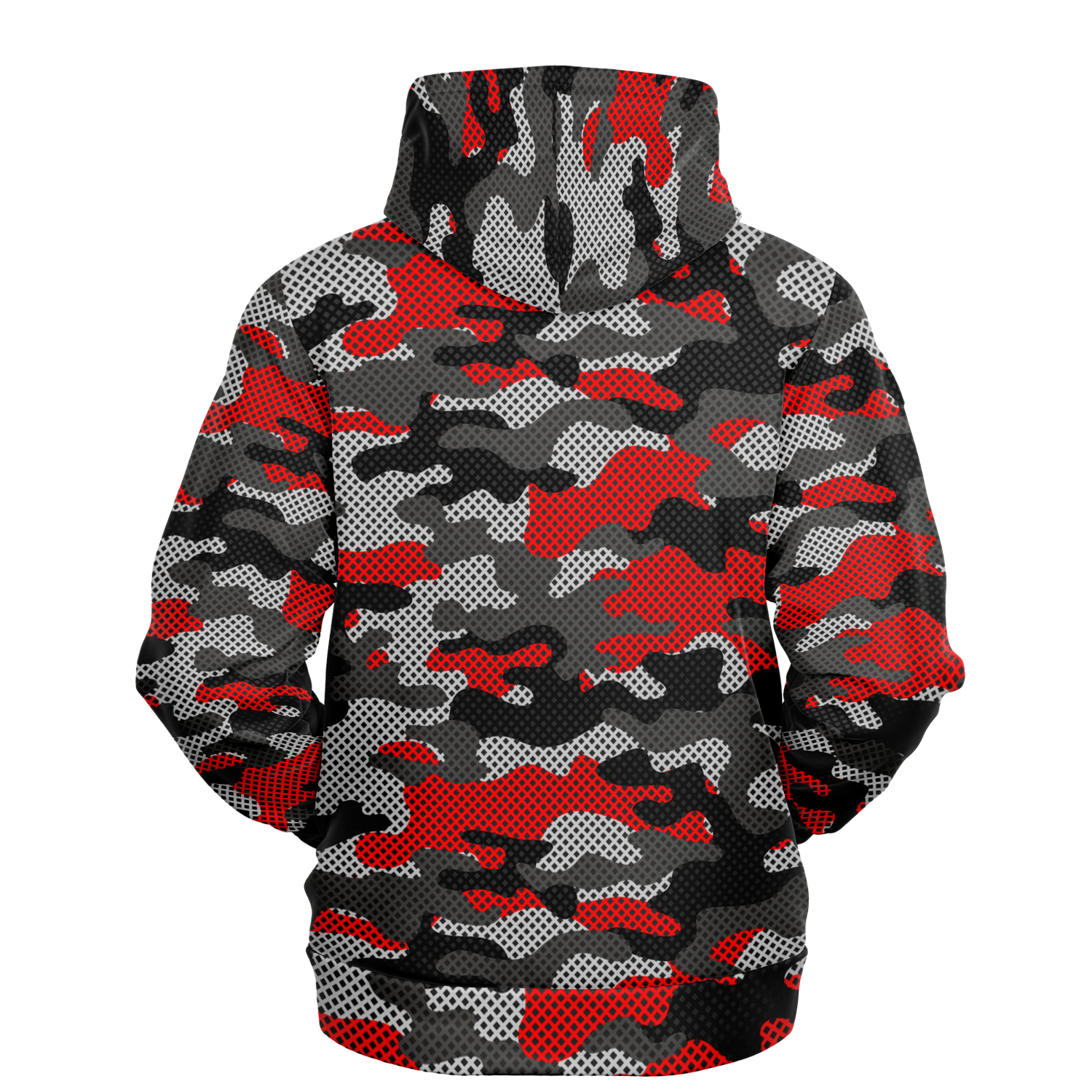 Red Camo Hoodie | Black and Gray Pixel Camouflage Camo Colors