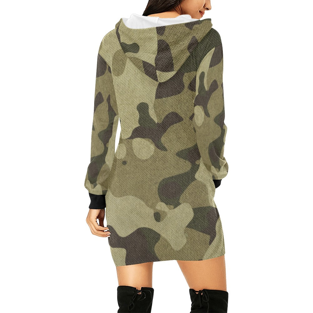 Camo Hoodie Dress | Green Fabric Camo Colors
