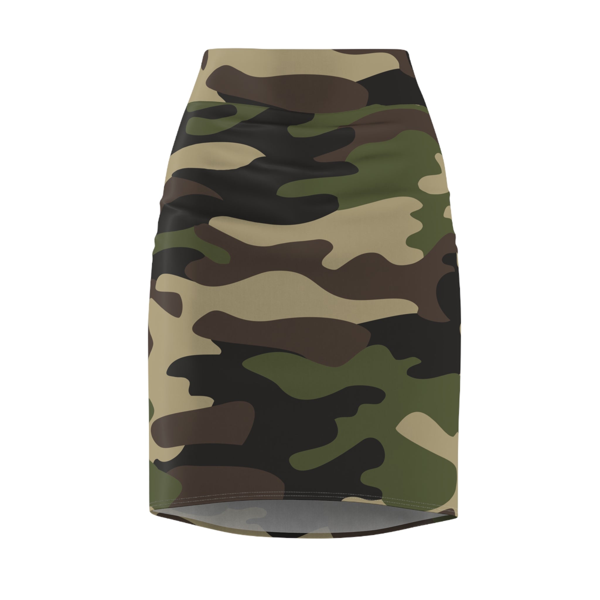 Camo Mini Skirt | Pencil Cut | Classic Green Camo Colors