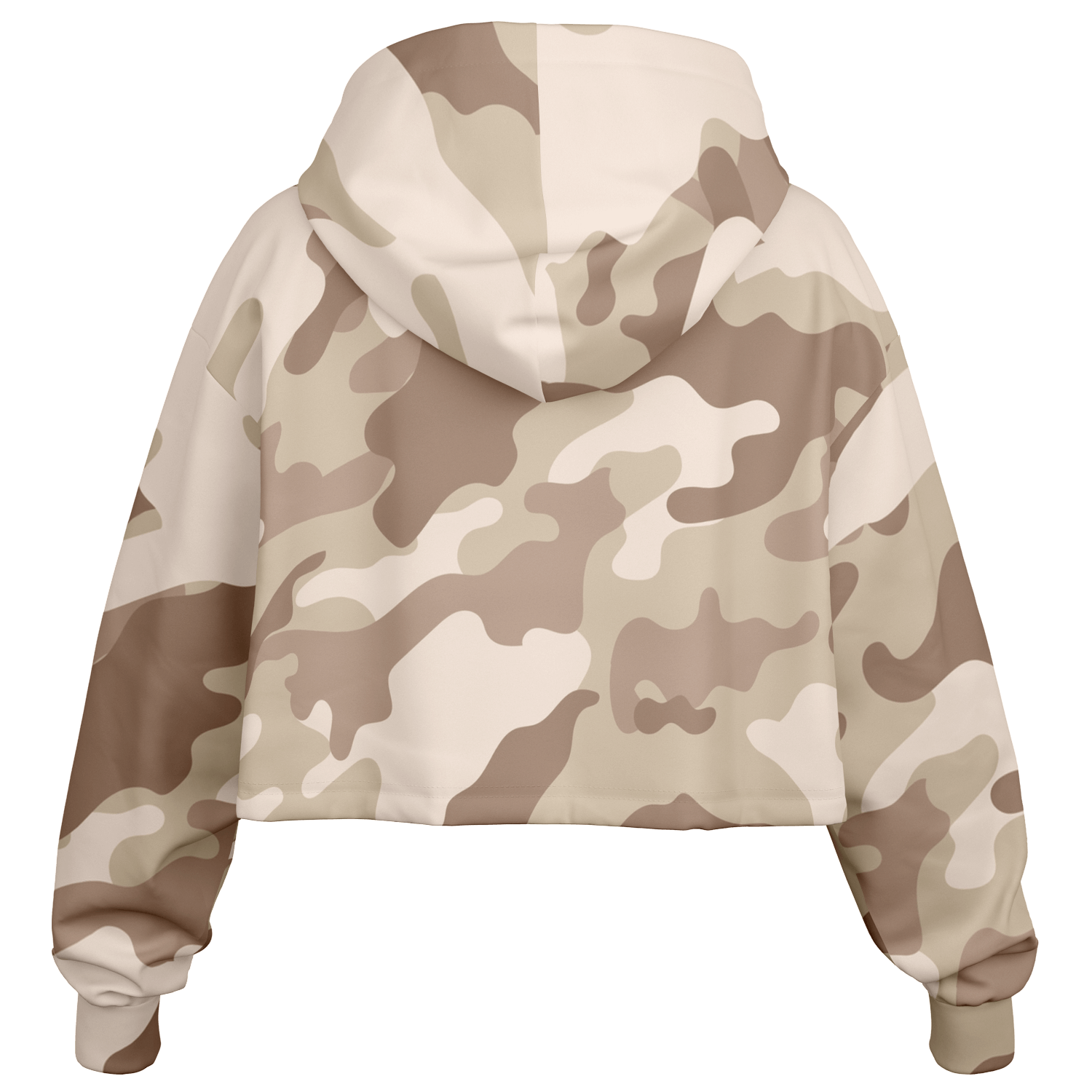 Cropped Hoodie For Women | Brown Desert Camouflage Camo Colors