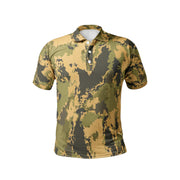 Men's Camo Golf Shirt | Desert Green Watercolor Camouflage Camo Colors