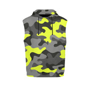 Sleeveless Camo Hoodie For Women | Yellow, Black and Gray Camo Colors