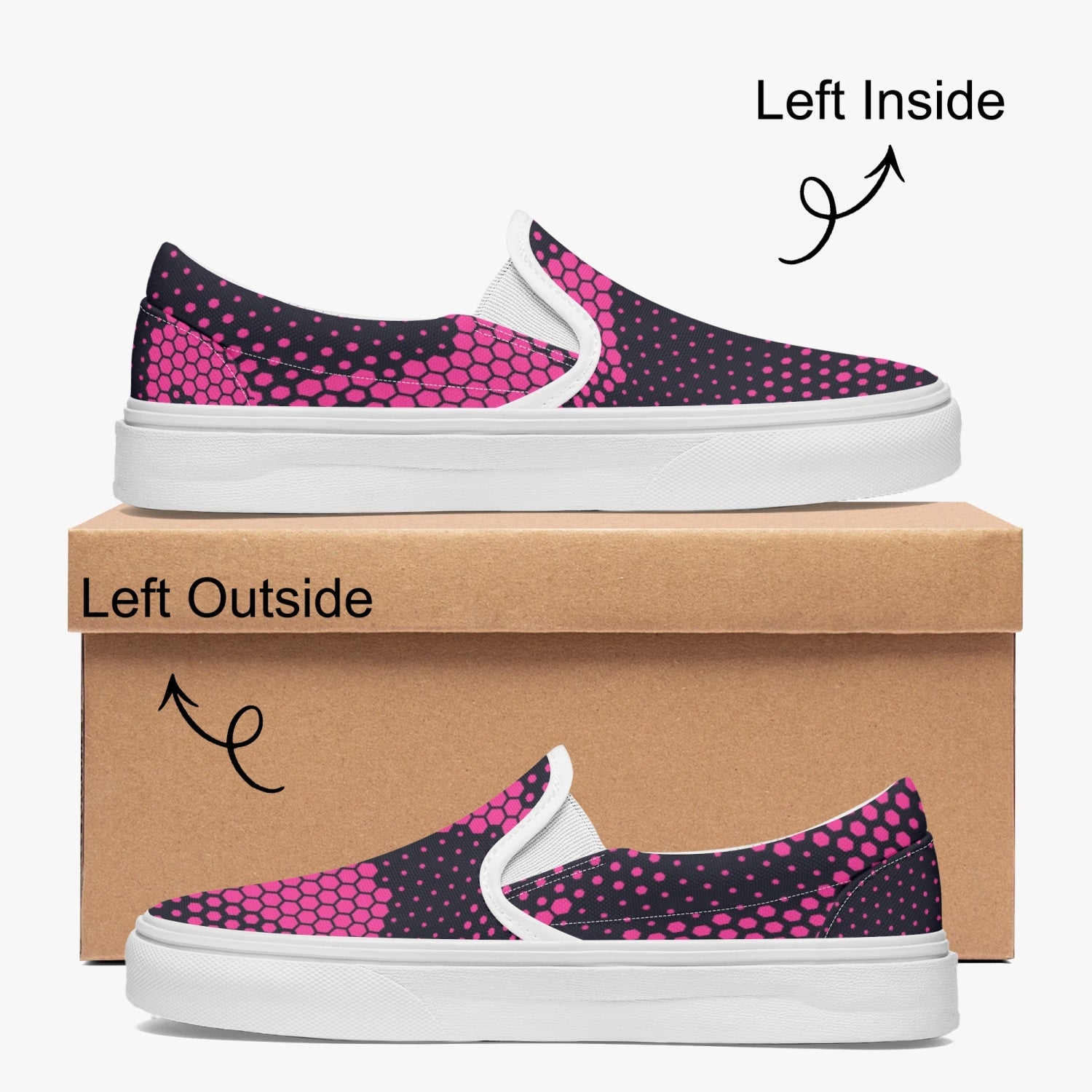 Camo Slip-On Shoes | Digital Pink Camouflage Camo Colors