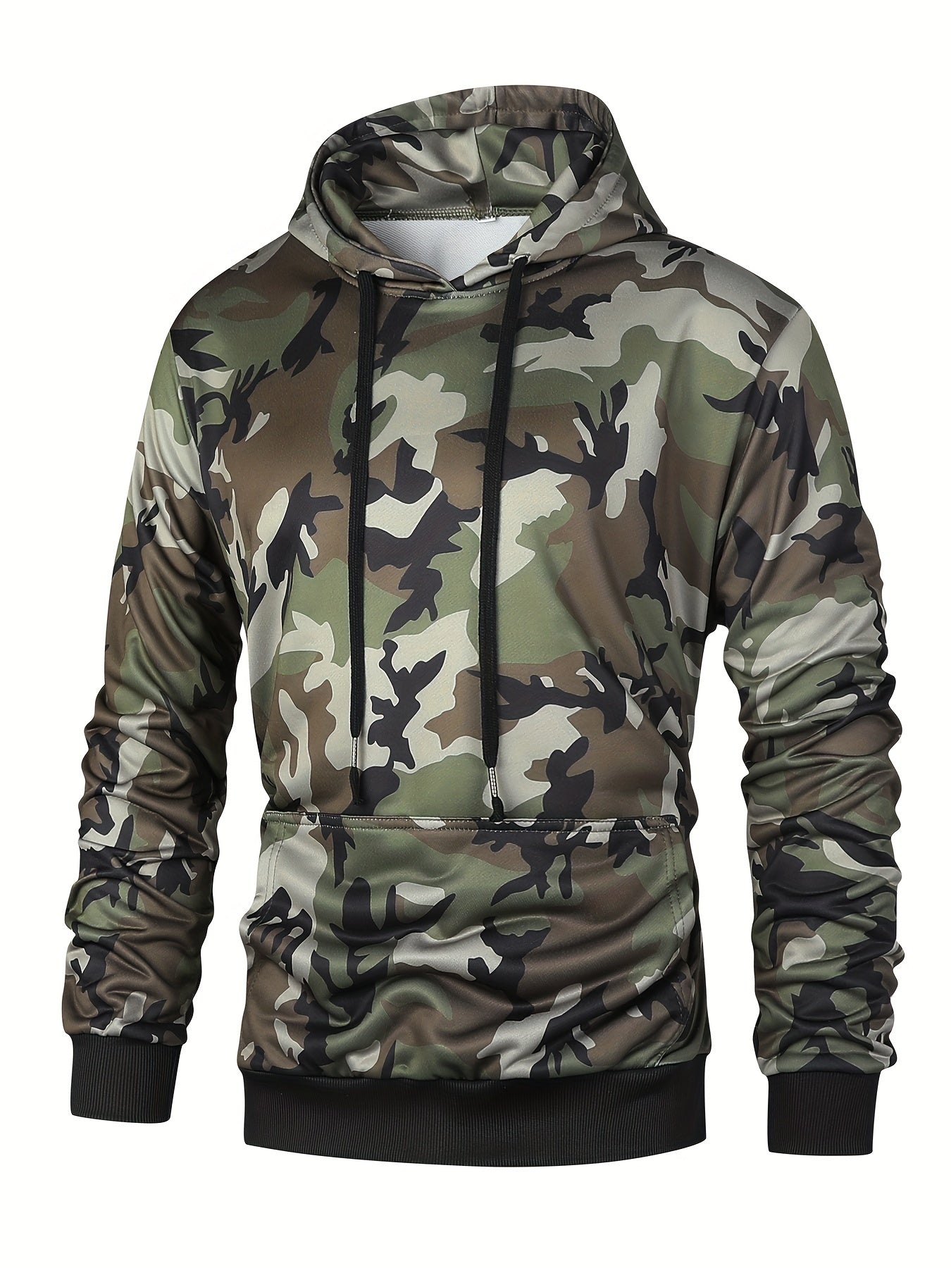 Men's Camo Hoodie | Long Sleeves Sweatshirt With A Kangaroo Pocket Camo Colors