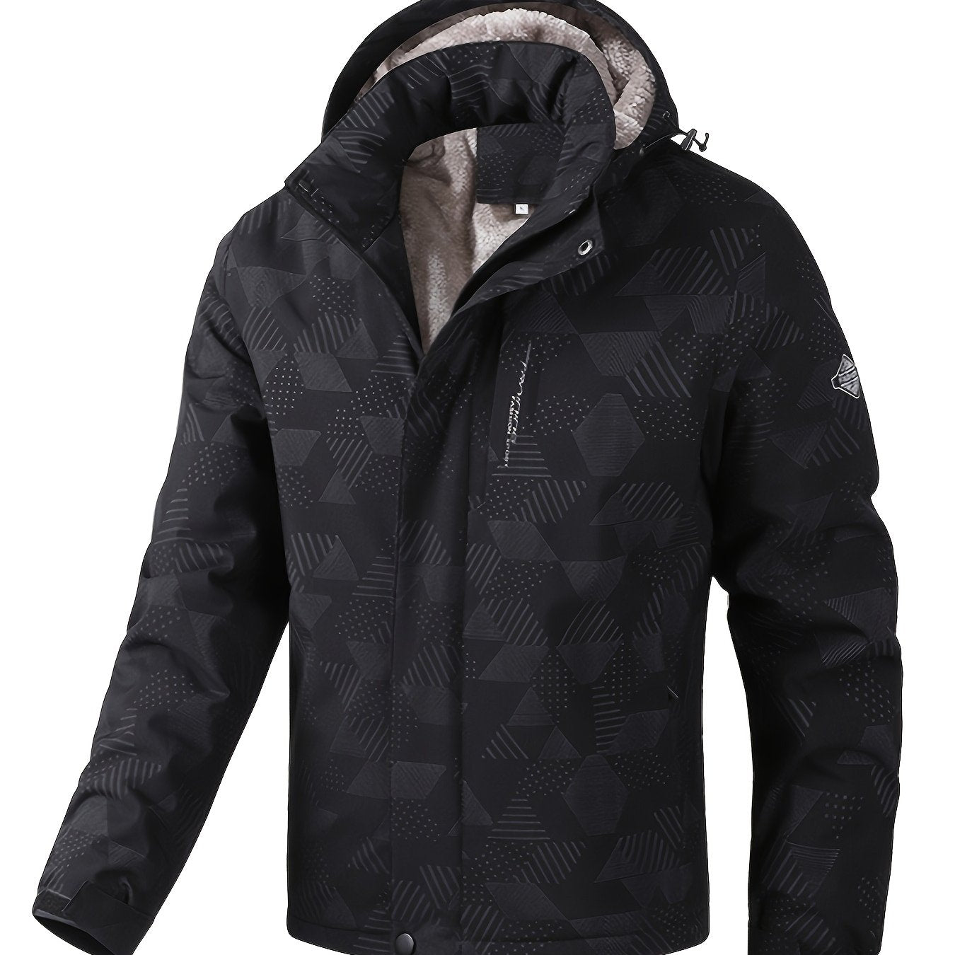 Durable Men's Winter Jacket: Scratch-Resistant, Windproof, Warm Fleece Camo Colors