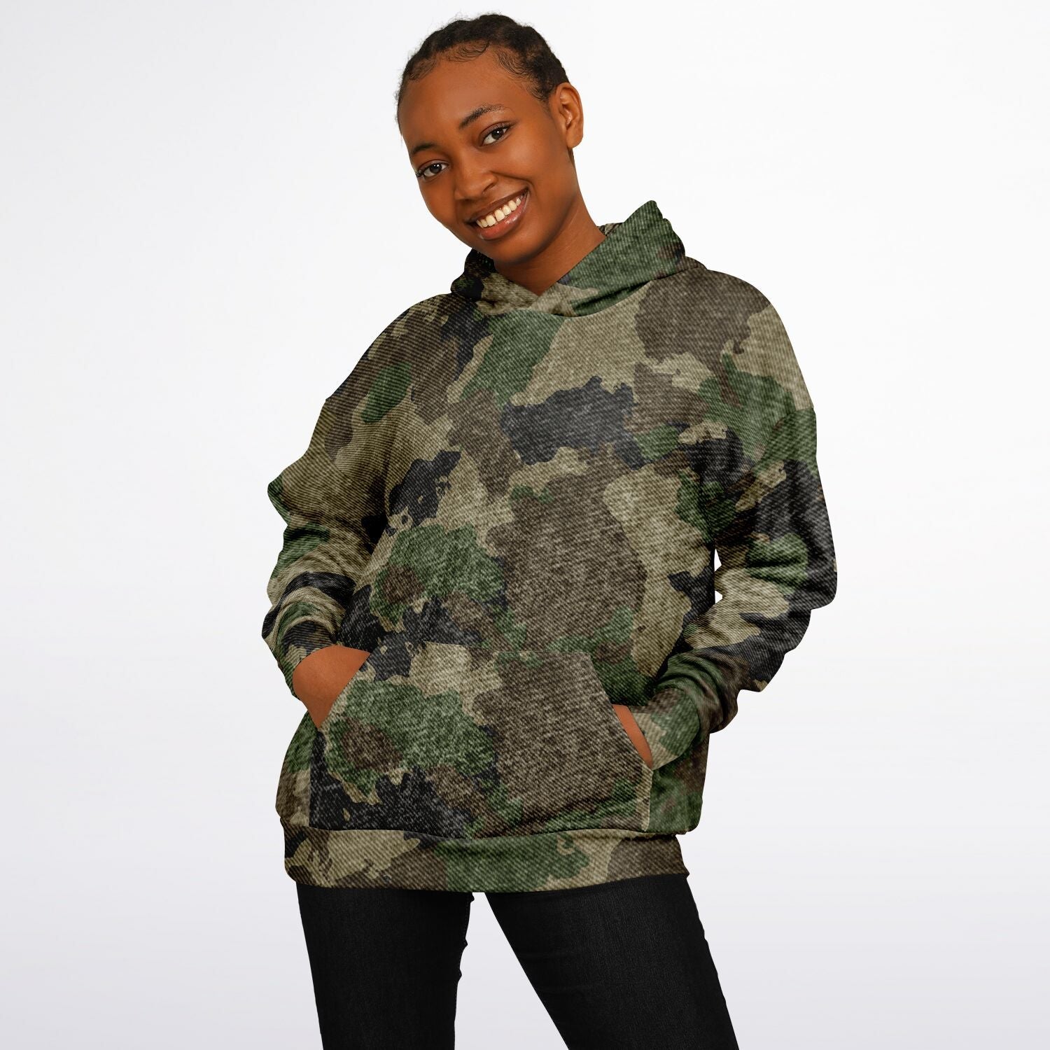 Oversized Hoodie | Brown Camouflage Uniform Cloth Pattern | Camo Colors