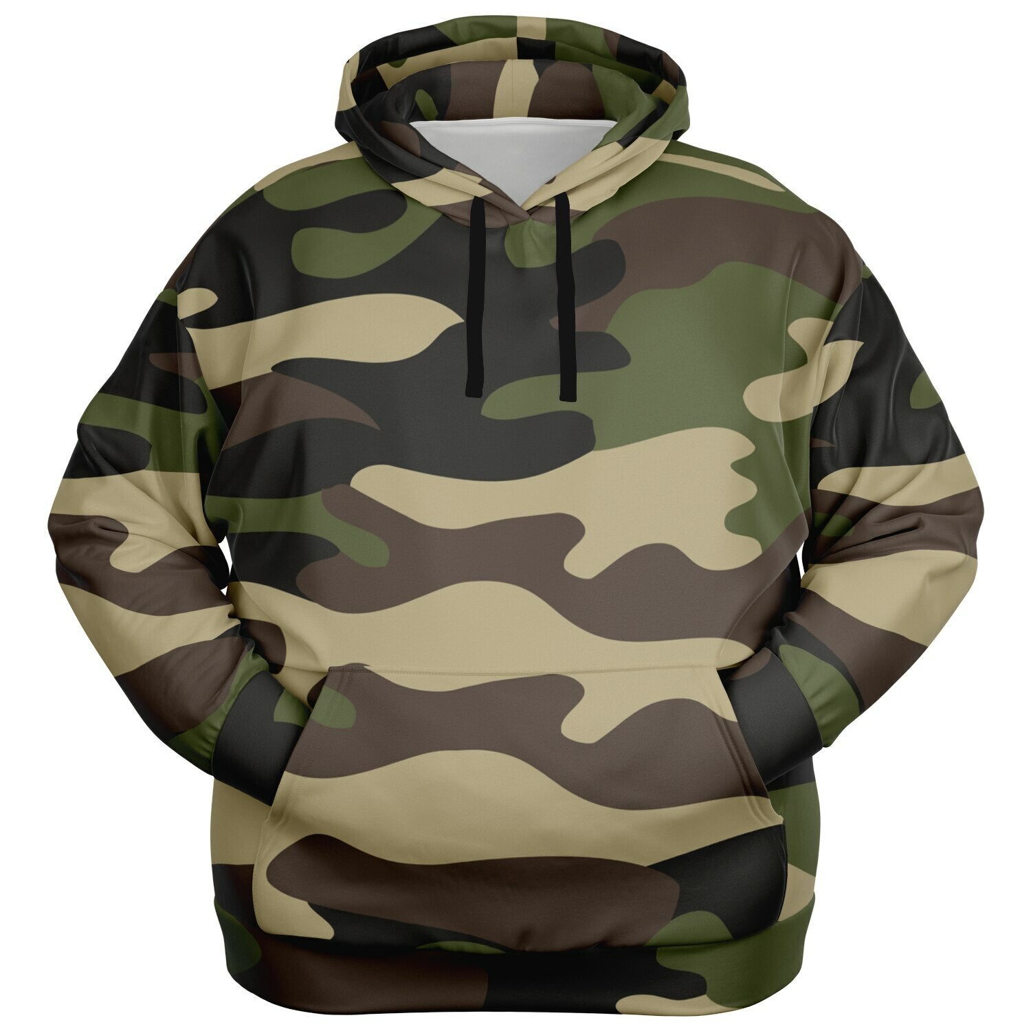 Plus-size Camo Hoodie in Classic Green Camouflage Print | Camo Colors