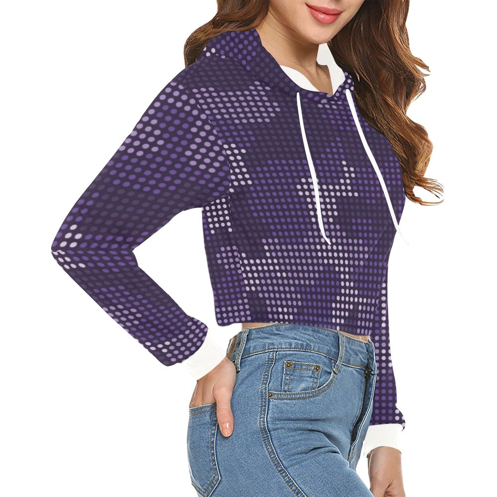 Cropped Camo Hoodie | Regular Fit | Blue LED Camouflage Camo Colors