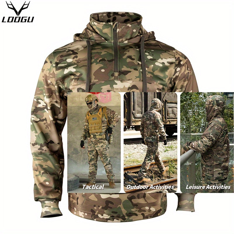 Camo Hunting Hoodie | Men's Wool Lined Warm Pullover Camo Colors