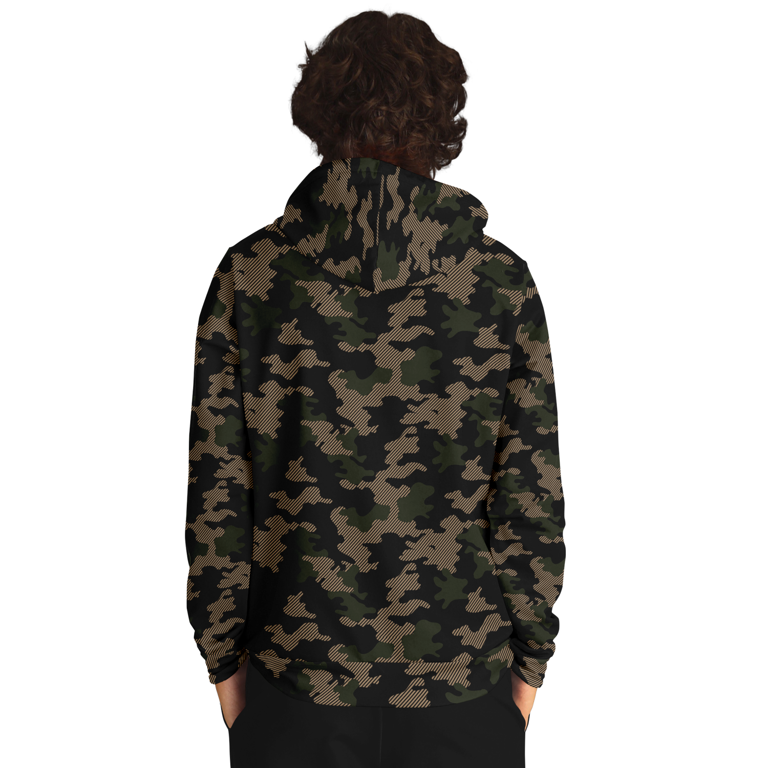 Military Green Camouflage Hoodie | Dark Jungle & Black Camo Colors