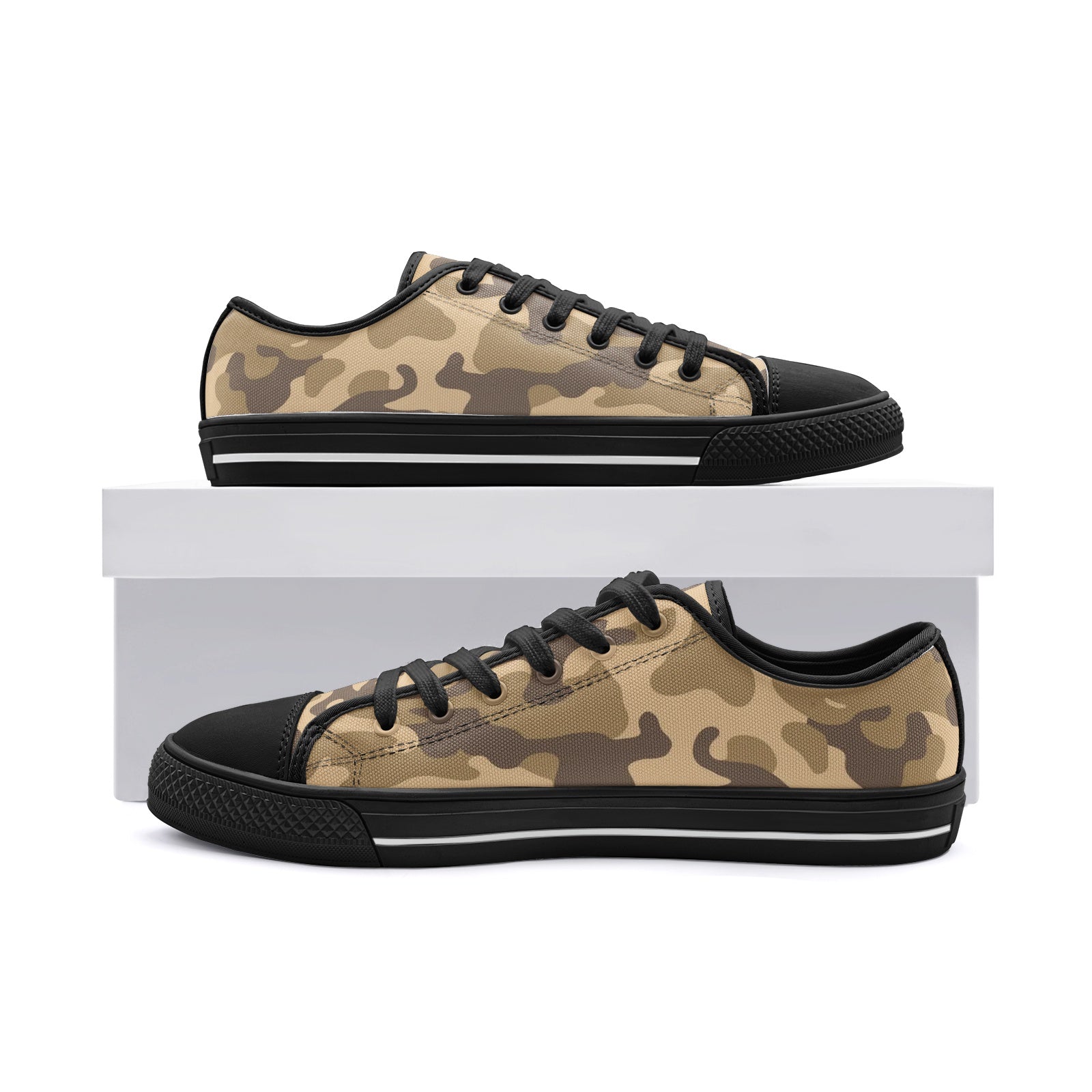 Camo Shoes | Low Top Canvas | Khaki Camouflage Camo Colors