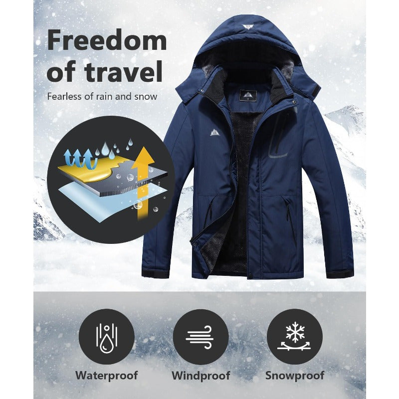 Men's Winter Ski Jacket with Hood | Ultra Warm, Waterproof Camo Colors