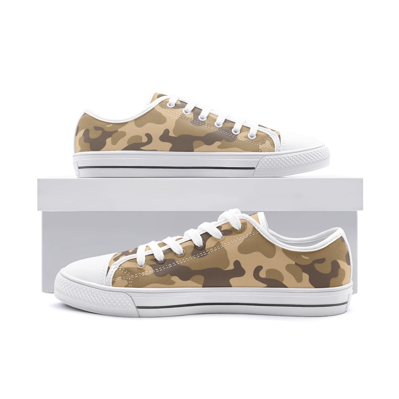 Camo Shoes | Low Top Canvas | Khaki Camouflage Camo Colors