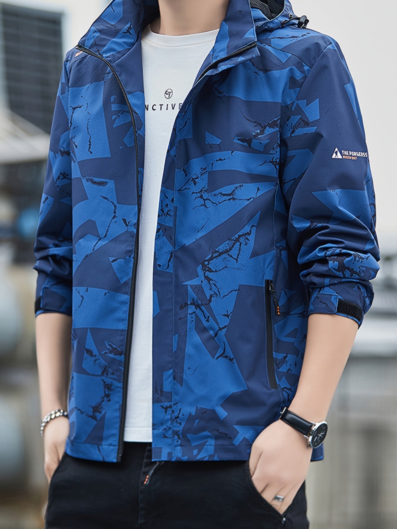 Men's Camouflage Hooded Jacket | Lightweight Windproof Coat | Camo Colors