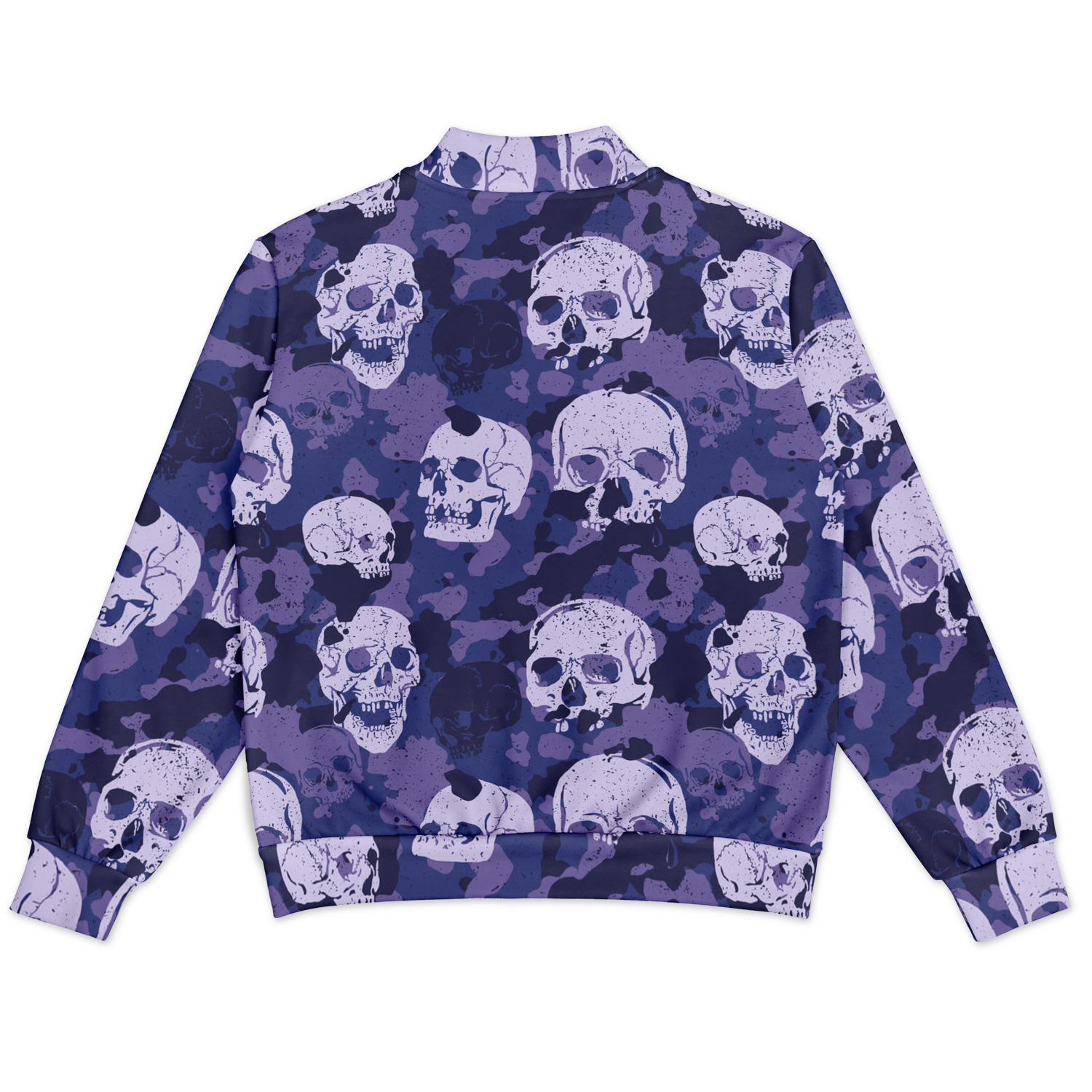 Skulls Jacket | Blue Camo Inspired Baseball Style Coat Camo Colors