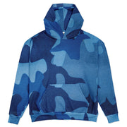 Blue Oversized Hoodie | Camouflage Cloth Pattern | Camo Colors