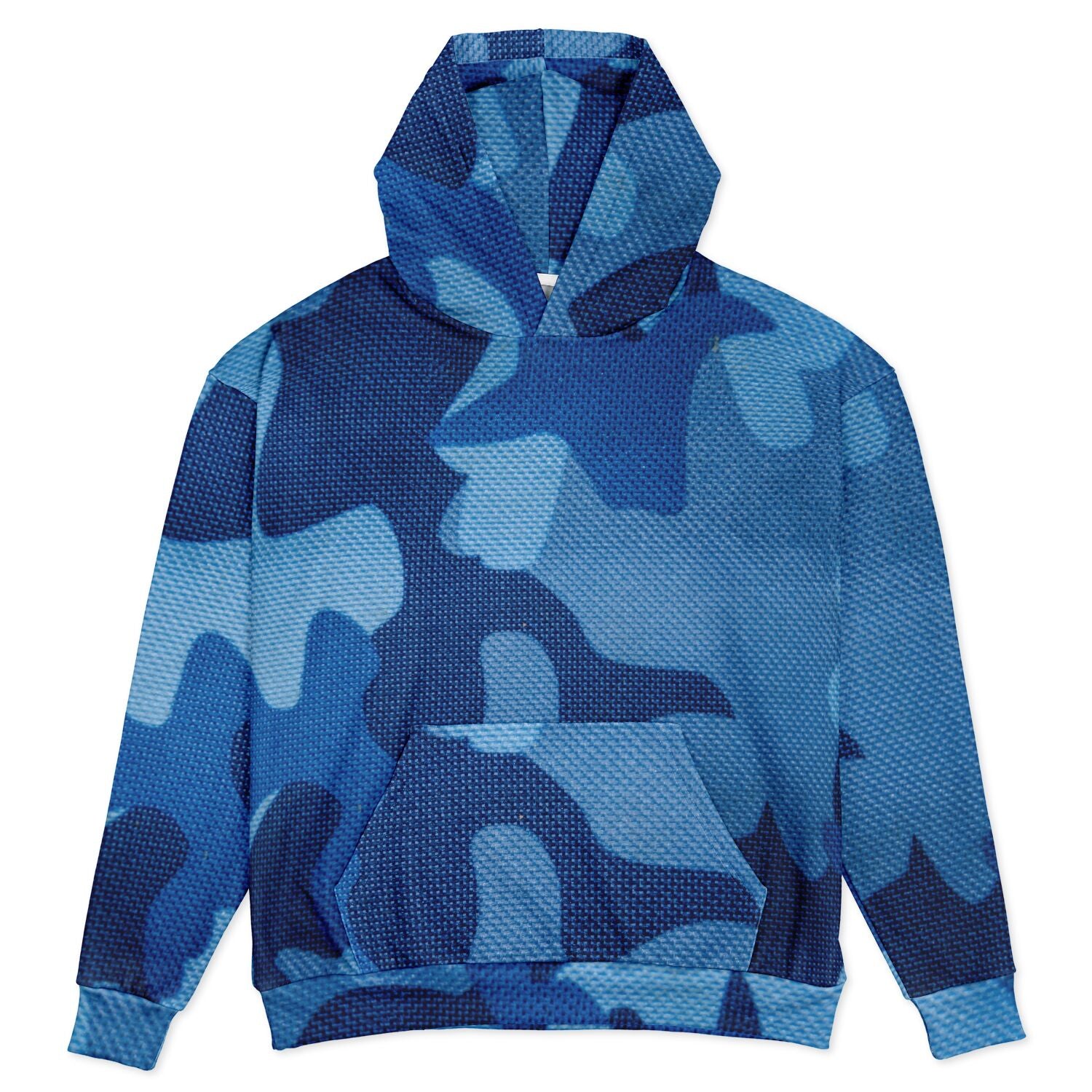 Blue Oversized Hoodie | Camouflage Cloth Pattern | Camo Colors