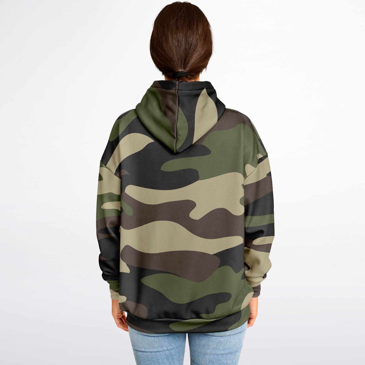 Green Oversized Camo Hoodie | Classic Camouflage Print | Camo Colors