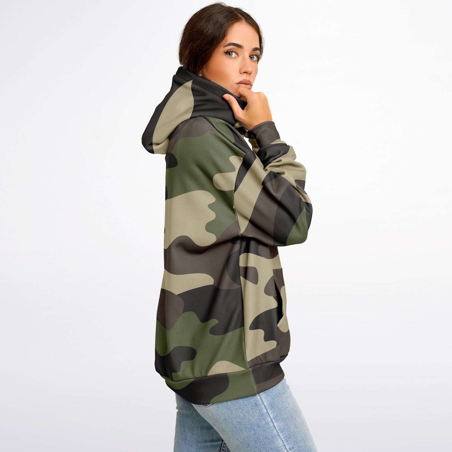 Green Oversized Camo Hoodie | Classic Camouflage Print | Camo Colors