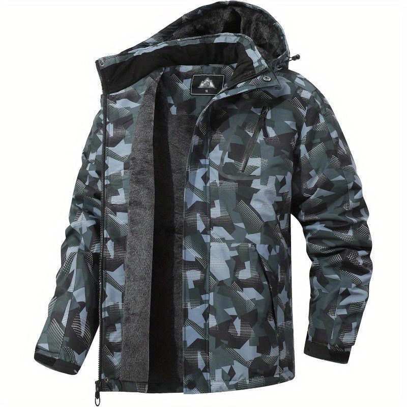 Men's Winter Ski Jacket with Hood | Ultra Warm, Waterproof Camo Colors