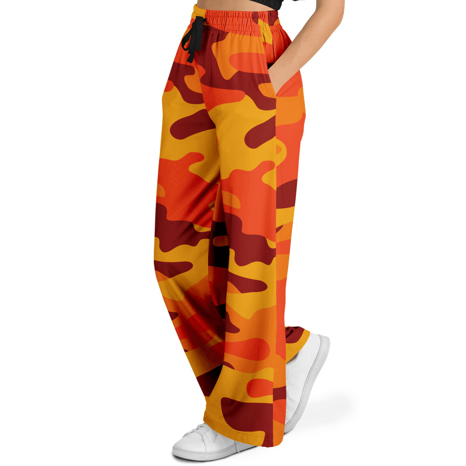 Camo Wide Leg Pants | Orange & Red Camo Camo Colors
