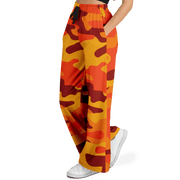 Camo Wide Leg Pants | Orange & Red Camo Camo Colors