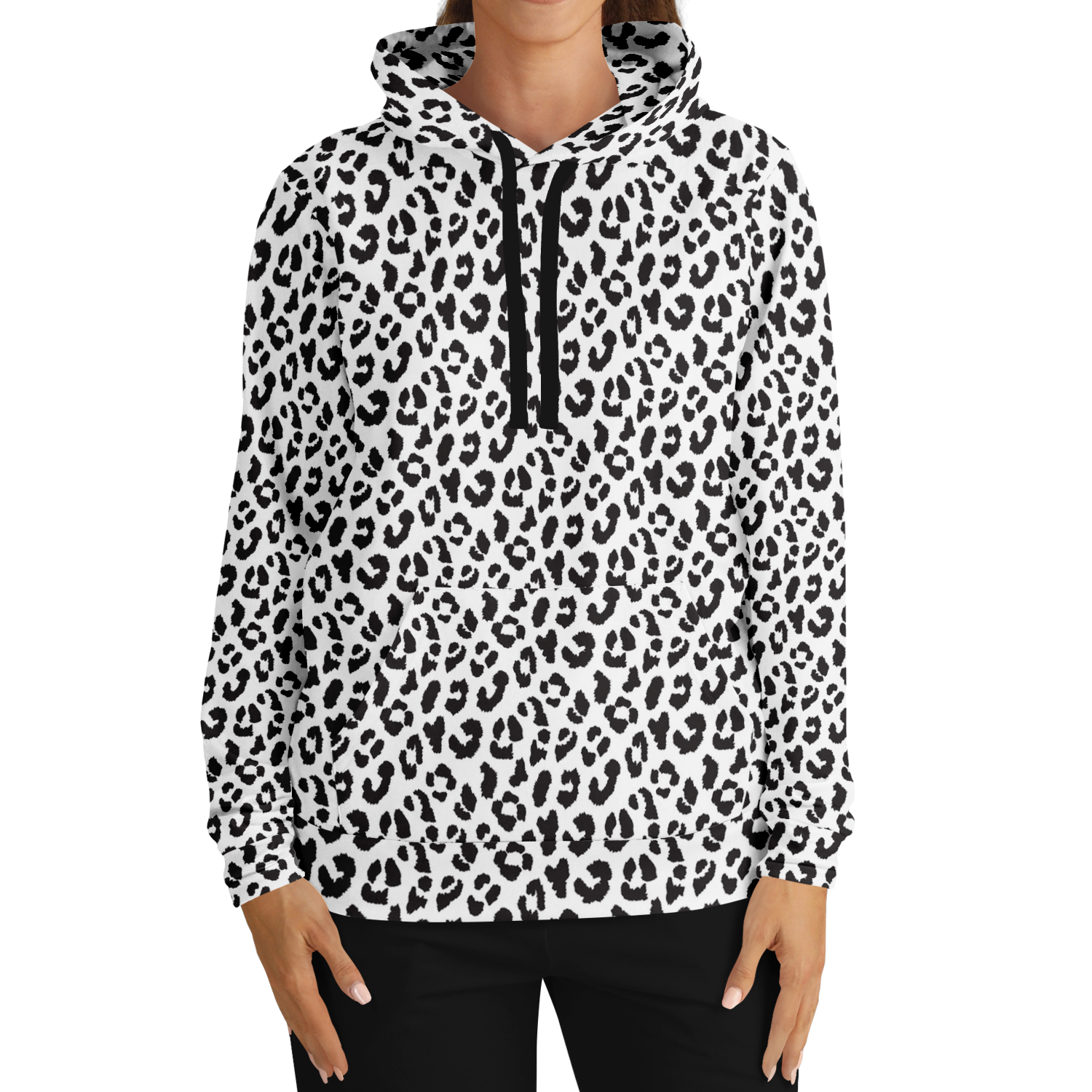 Leopard Hoodie | Black and White Pattern | Unisex Camo Colors