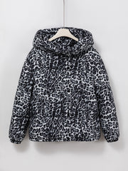 Fashionable Leopard Print Women's Puffer Coat | Camo Colors